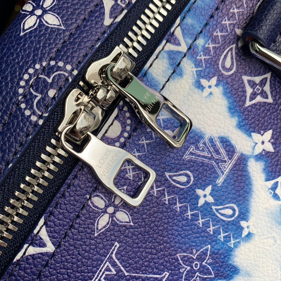 LV M20558 Louis Vuitton Keepall Bandouliere 50 Travel Bag Blue
