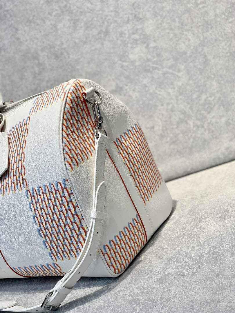 LV M20563 Louis Vuitton Keepall Bandouliere 50 Travel Bag Beige