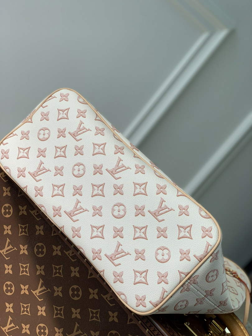 LV M20921 Louis Vuitton Neverfull MM Tote Bag Beige Clair