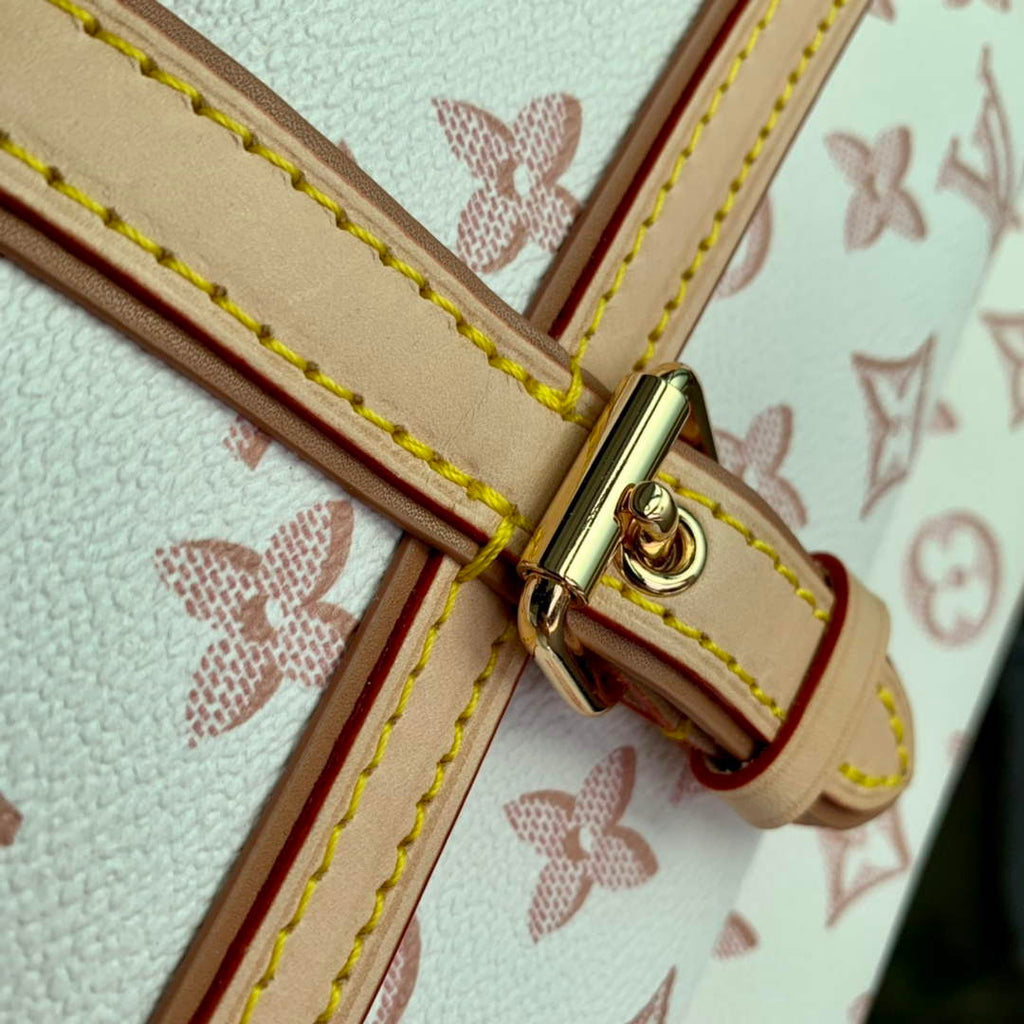 LV M20921 Louis Vuitton Neverfull MM Tote Bag Beige Clair