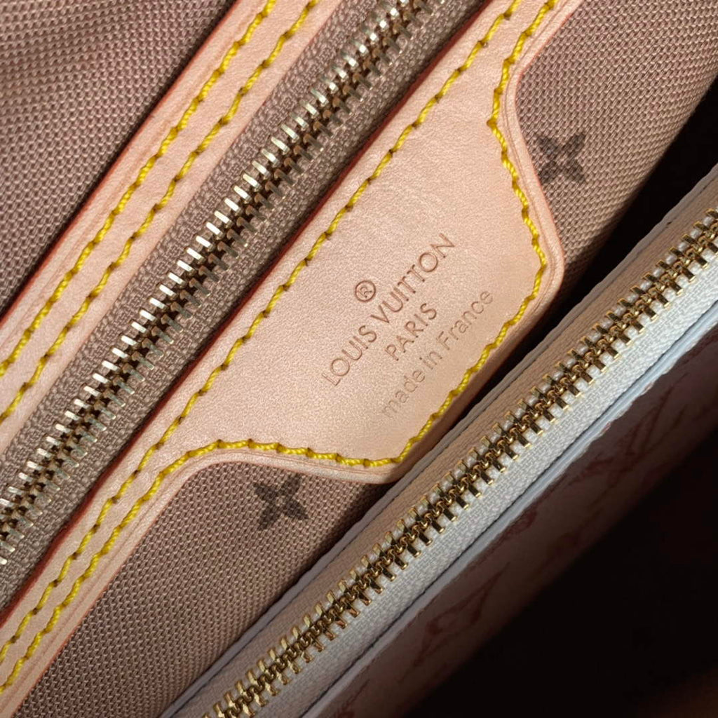 LV M20921 Louis Vuitton Neverfull MM Tote Bag Beige Clair