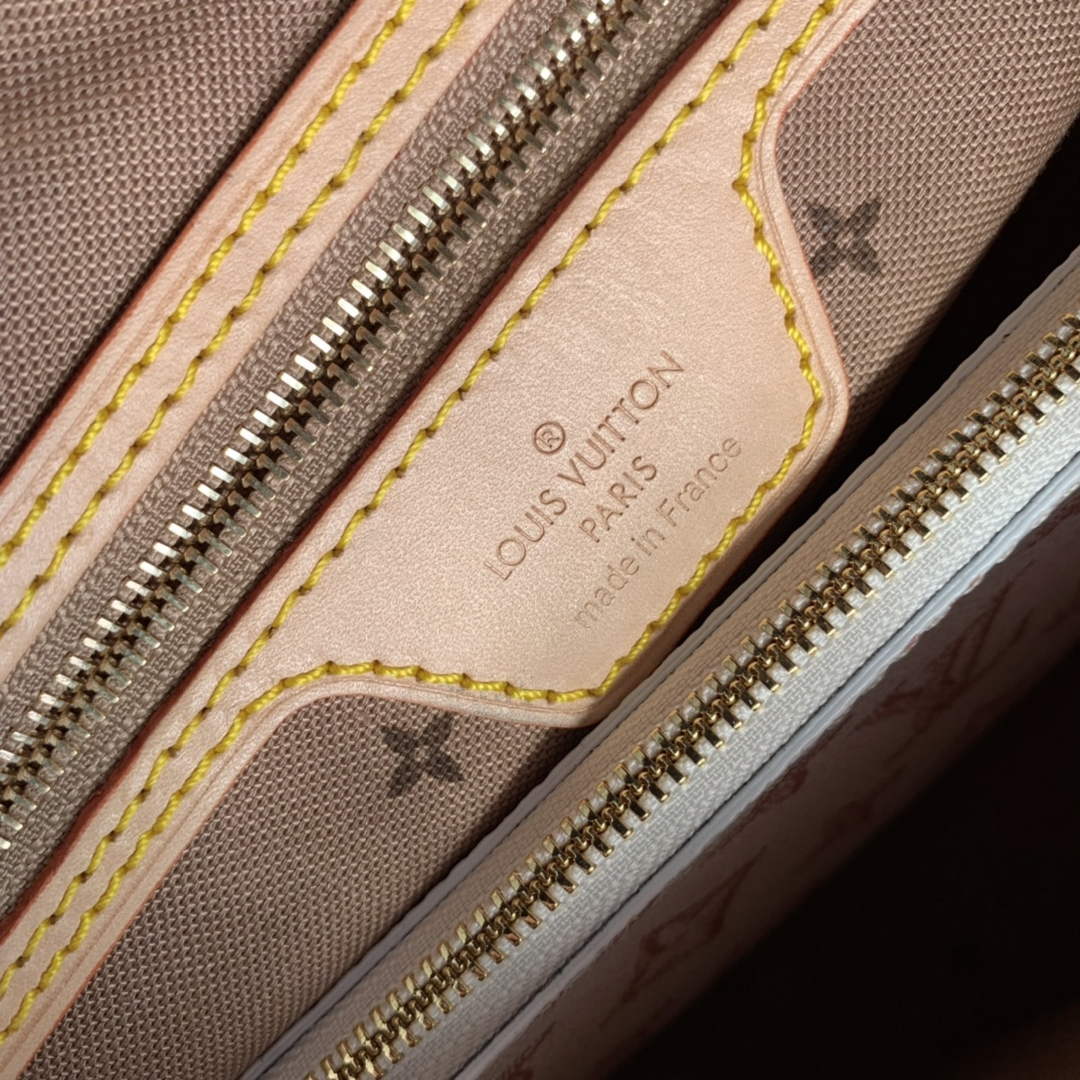 LV M20921 Louis Vuitton Neverfull MM Tote Bag Beige Clair