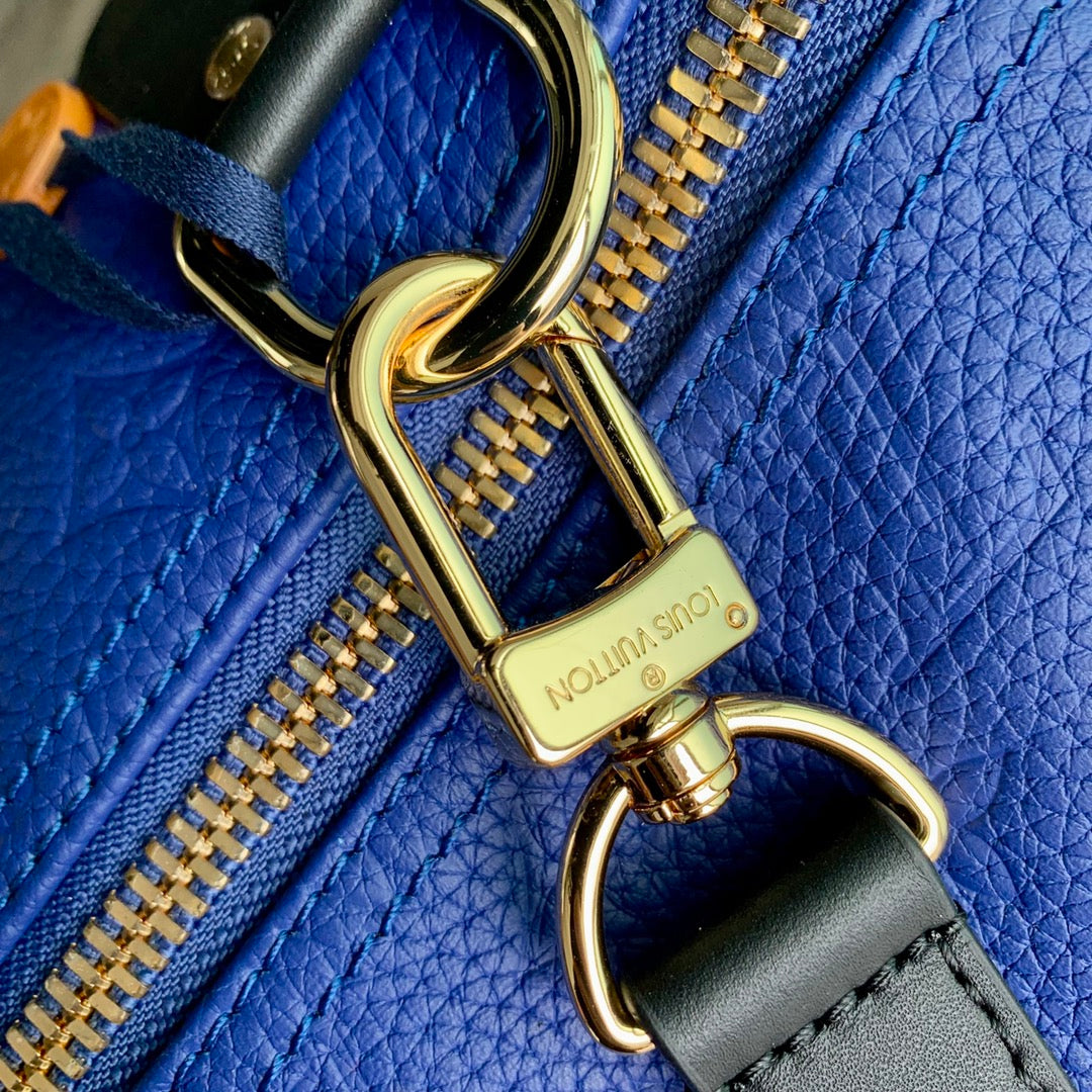 LV M21105 Louis Vuitton Keepall Bandouliere 55 Travel Bag Blue