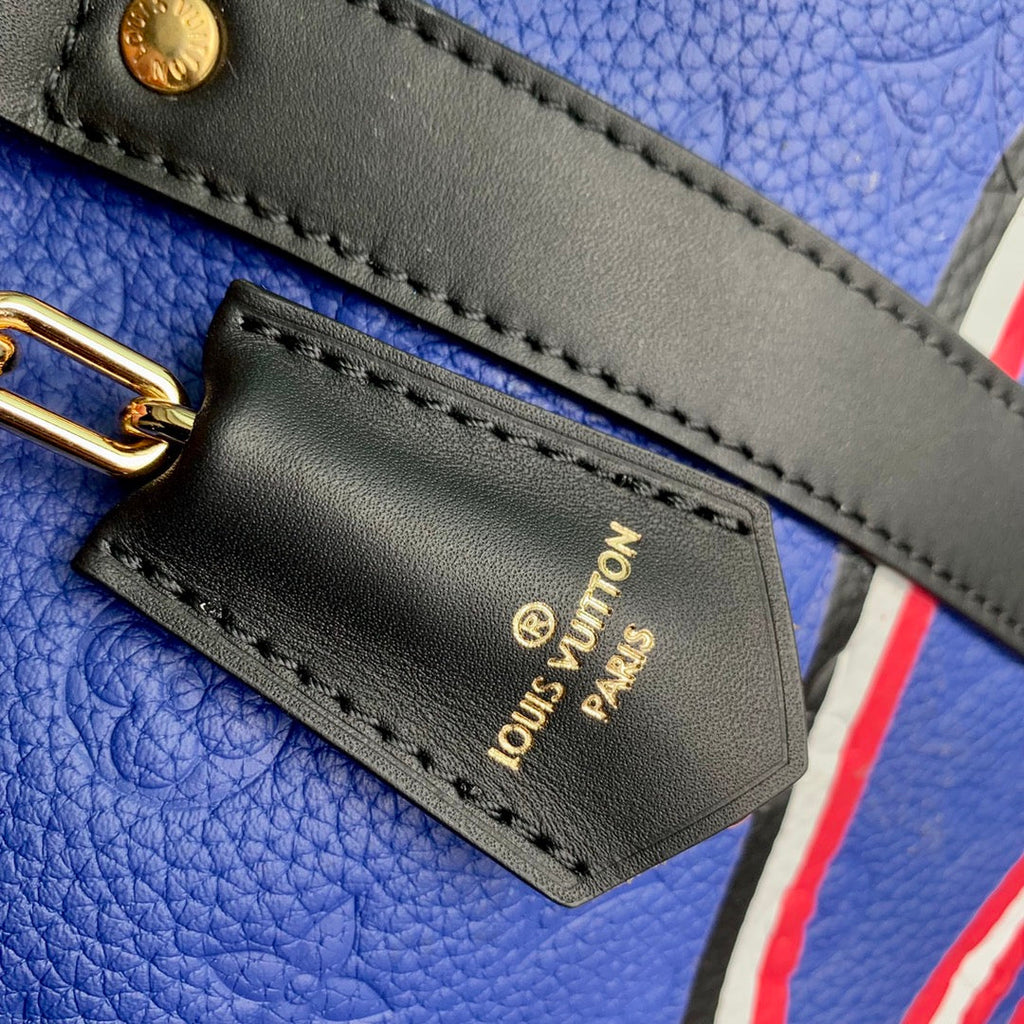 LV M21105 Louis Vuitton Keepall Bandouliere 55 Travel Bag Blue