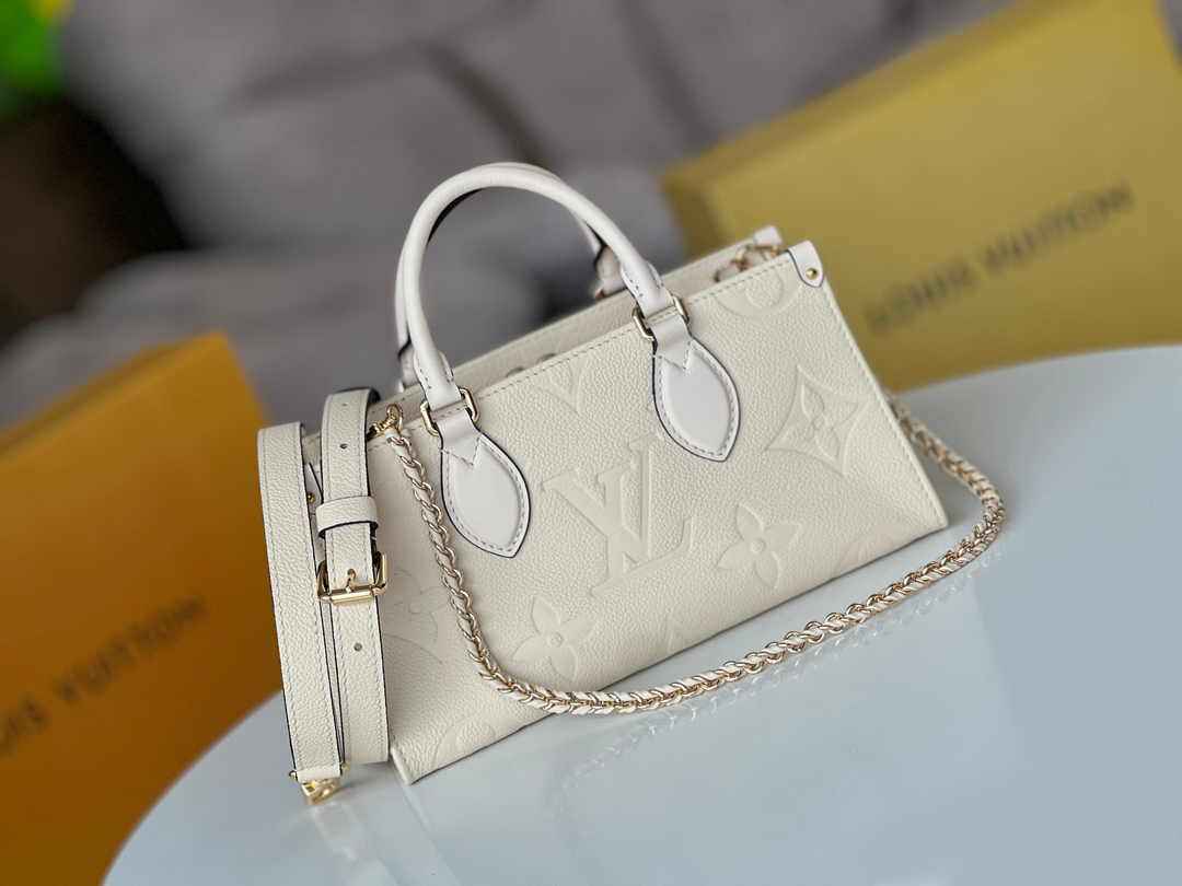 LV M23698 Louis Vuitton OnTheGo East West Monogram Empreinte Leather Cream - Default Title - View 3