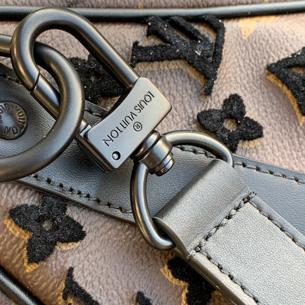LV M45046 Louis Vuitton Keepall Bandouliere 50 Travel Bag Black