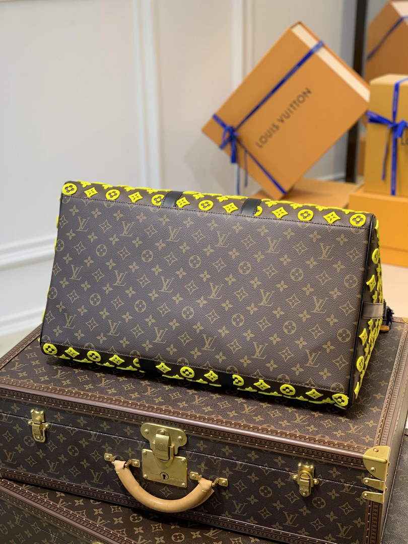 LV M45069 Louis Vuitton Keepall Bandouliere 50 Travel Bag Yellow