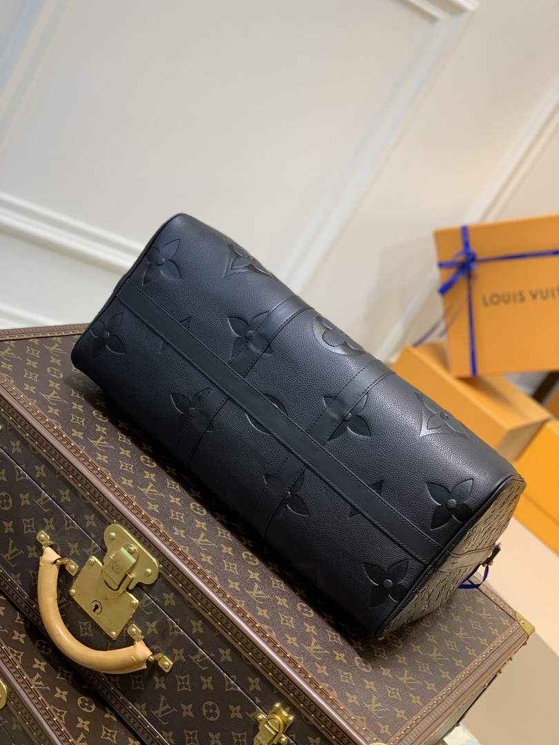 LV M45532 Louis Vuitton Keepall Bandouliere 45 Travel Bag Black