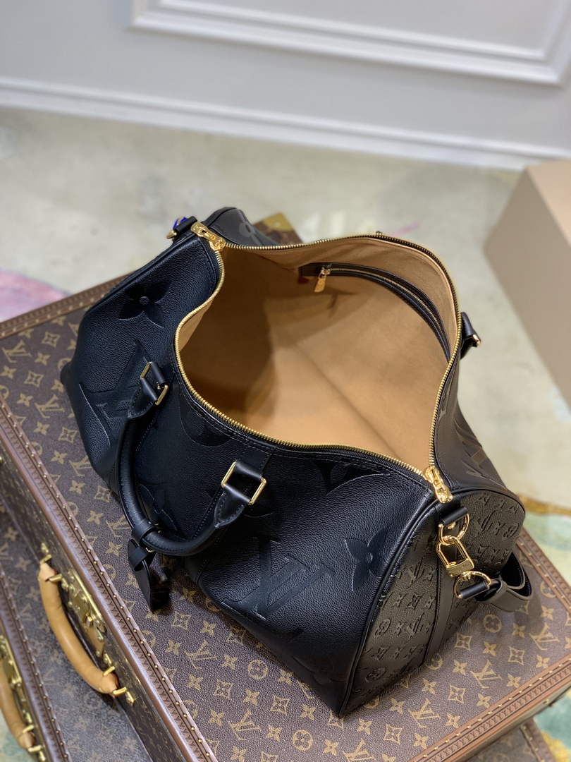 LV M45532 Louis Vuitton Keepall Bandouliere 45 Travel Bag Black