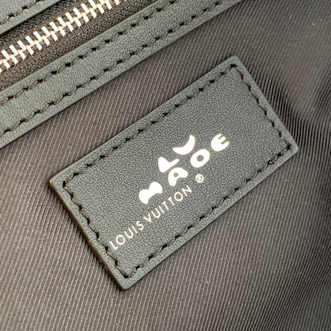 LV M45975 Louis Vuitton Keepall Bandouliere 50 Travel Bag Black