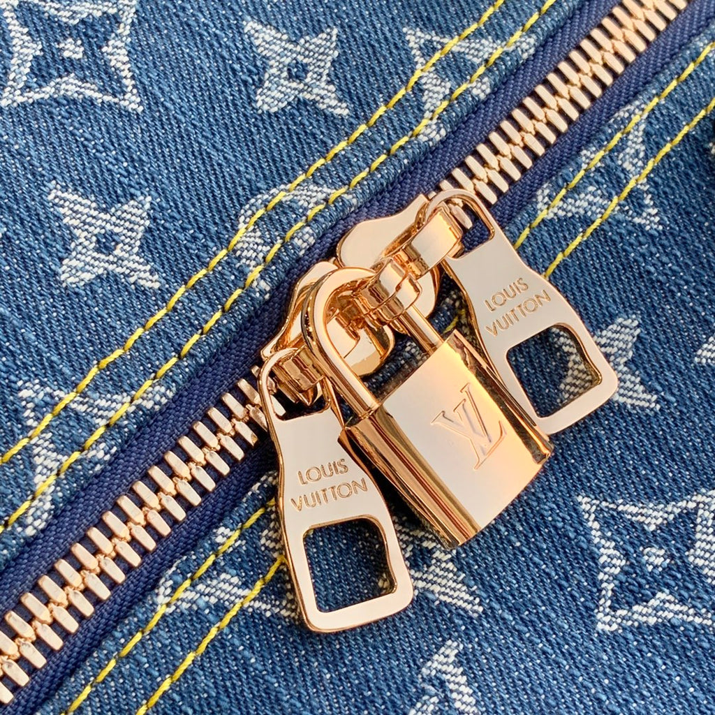 LV M45975 Louis Vuitton Keepall Bandouliere 50 Travel Bag Blue