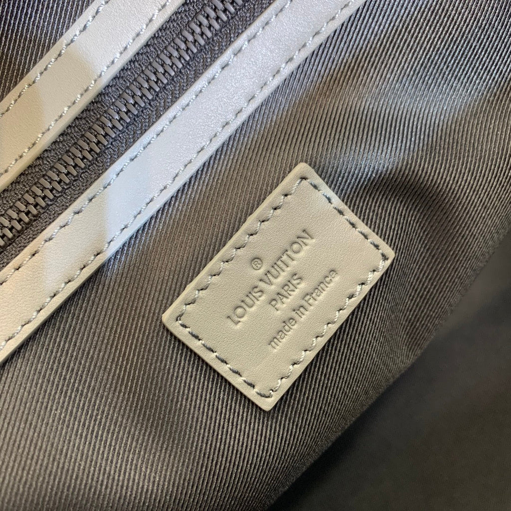 LV M46117 Louis Vuitton Keepall Bandouliere 50 Travel Bag Gray