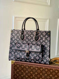 LV M46154 Louis Vuitton OnTheGo MM Tote Bag Black - Default Title - View 1