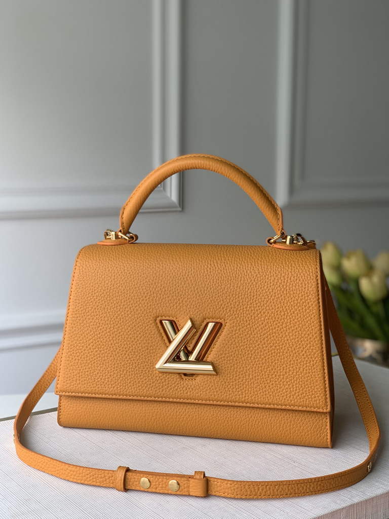 LV M57093 Louis Vuitton Twist One Handle PM Taurillon Leather Yellow - Default Title - View 1