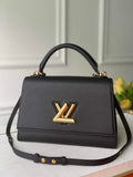 LV M57093 Louis Vuitton Twist One Handle PM Taurillon Leather Black