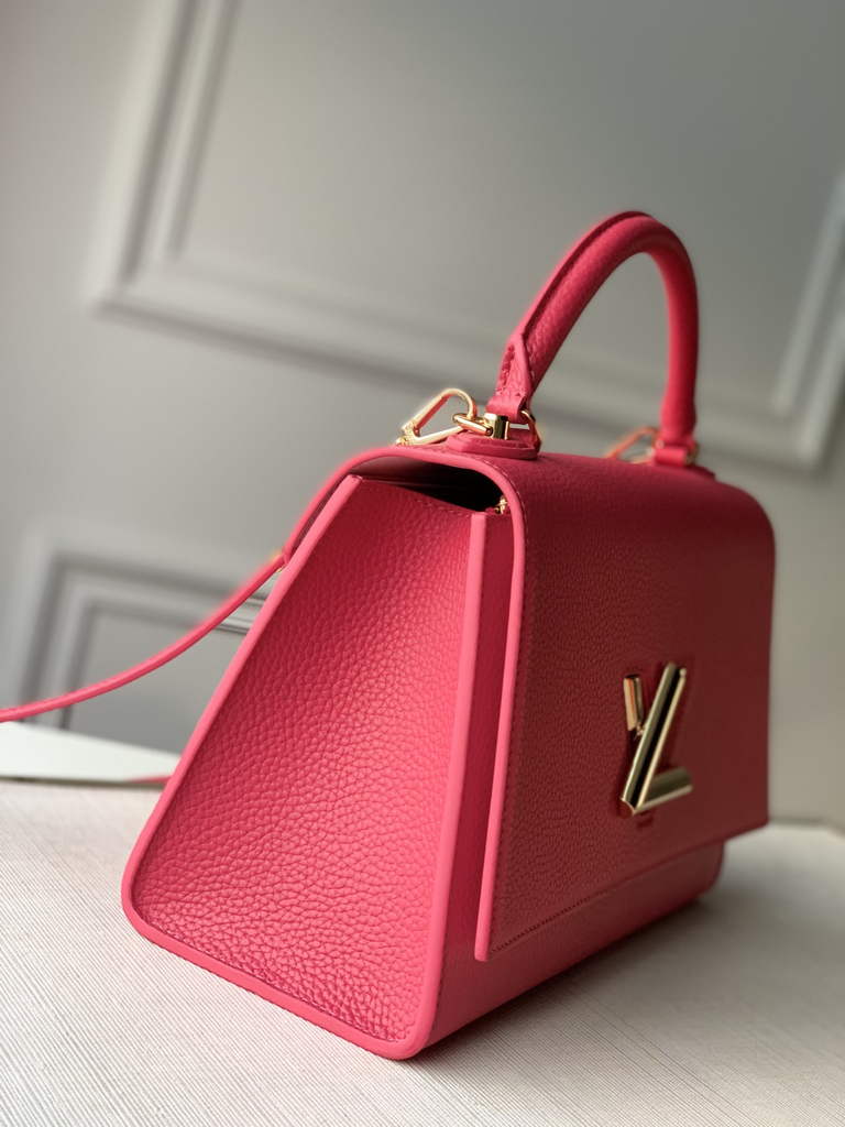 LV M57093 Louis Vuitton Twist One Handle PM Taurillon Leather Plum - Default Title - View 3