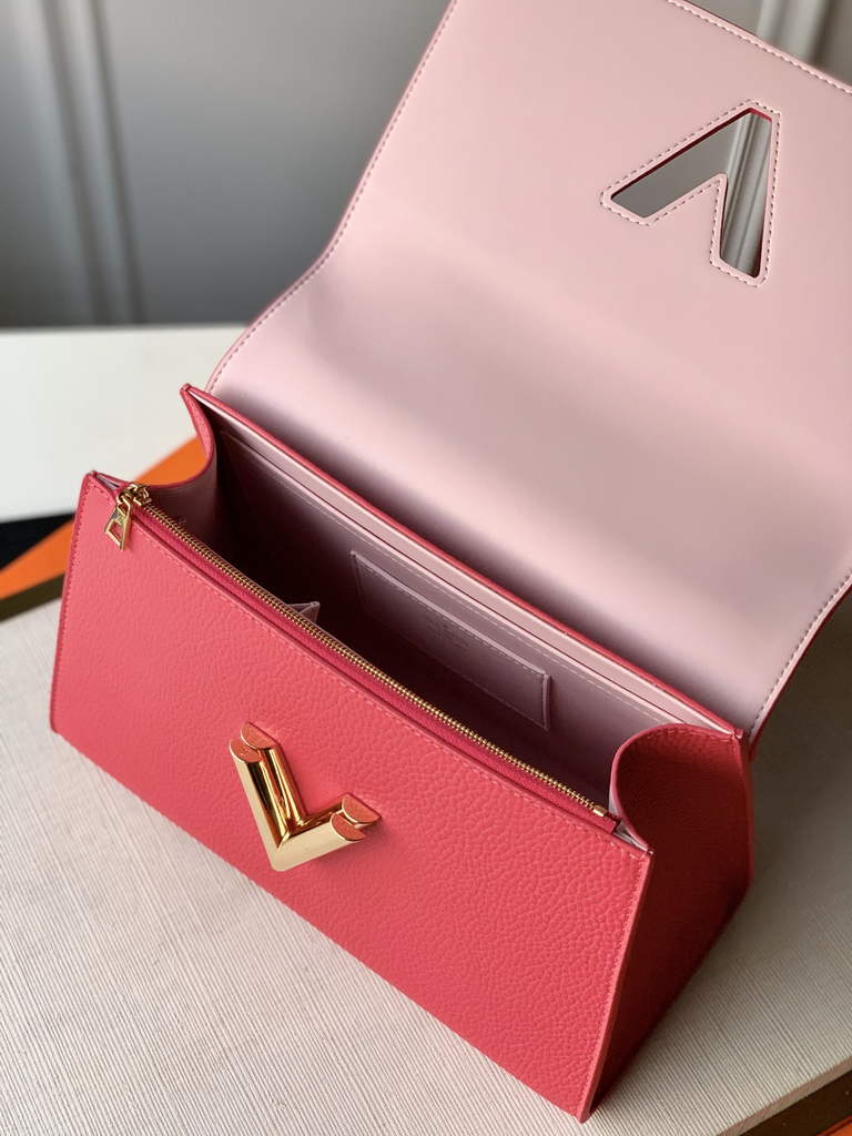 LV M57093 Louis Vuitton Twist One Handle PM Taurillon Leather Plum - Default Title - View 5