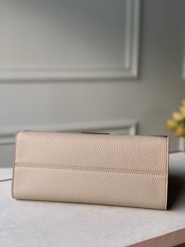 LV M57214 Louis Vuitton Twist One Handle PM Taurillon Leather Beige