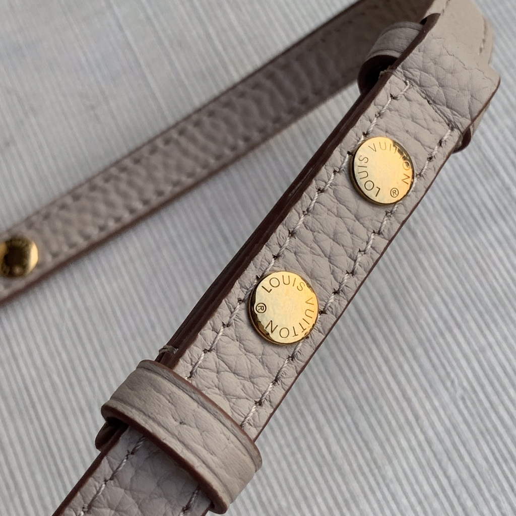 LV M57214 Louis Vuitton Twist One Handle PM Taurillon Leather Beige