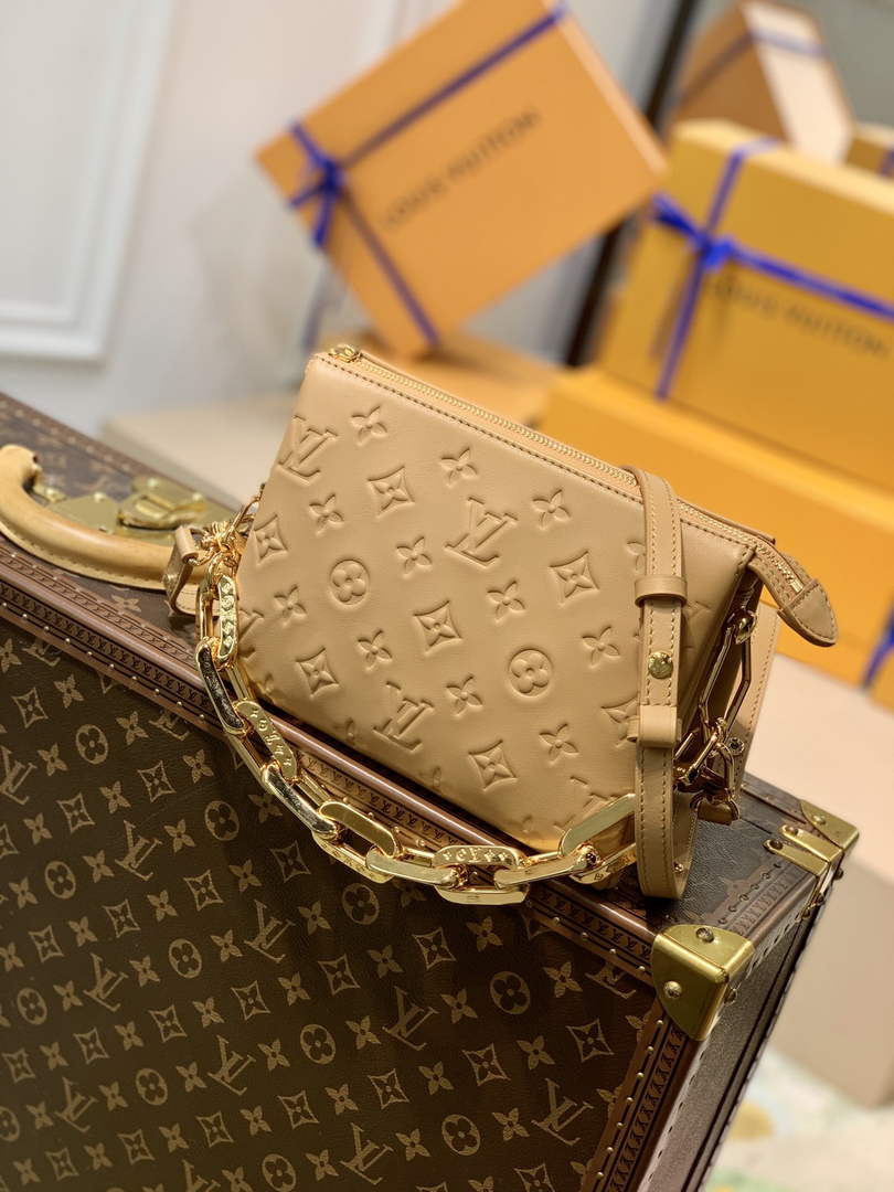 LV M57796 Louis Vuitton Coussin BB Handbags Apricot - Default Title - View 1