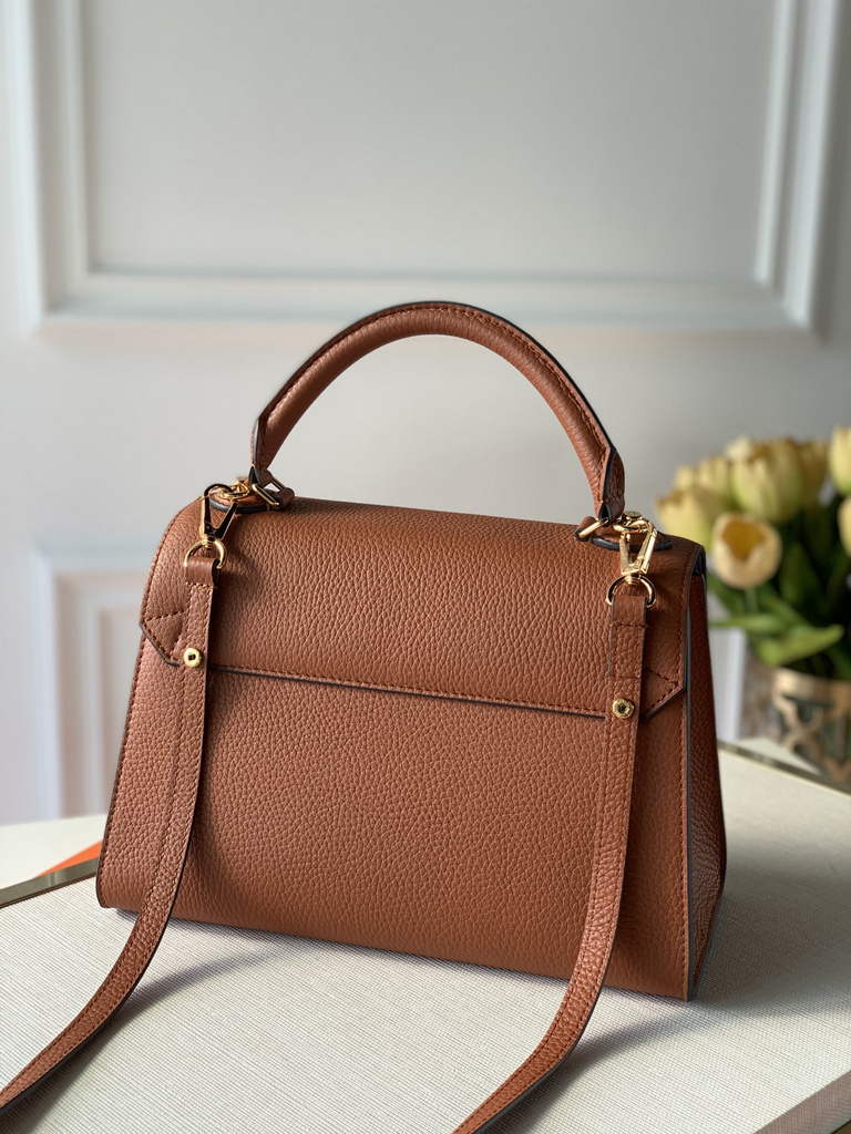 LV M57897 Louis Vuitton Twist One Handle PM Taurillon Leather Brown