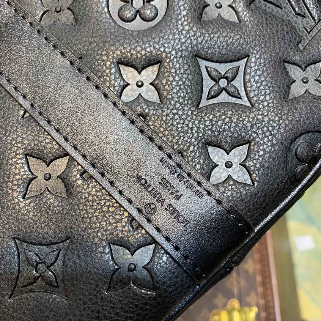 LV M59025 Louis Vuitton Keepall Bandouliere 50 Travel Bag Black