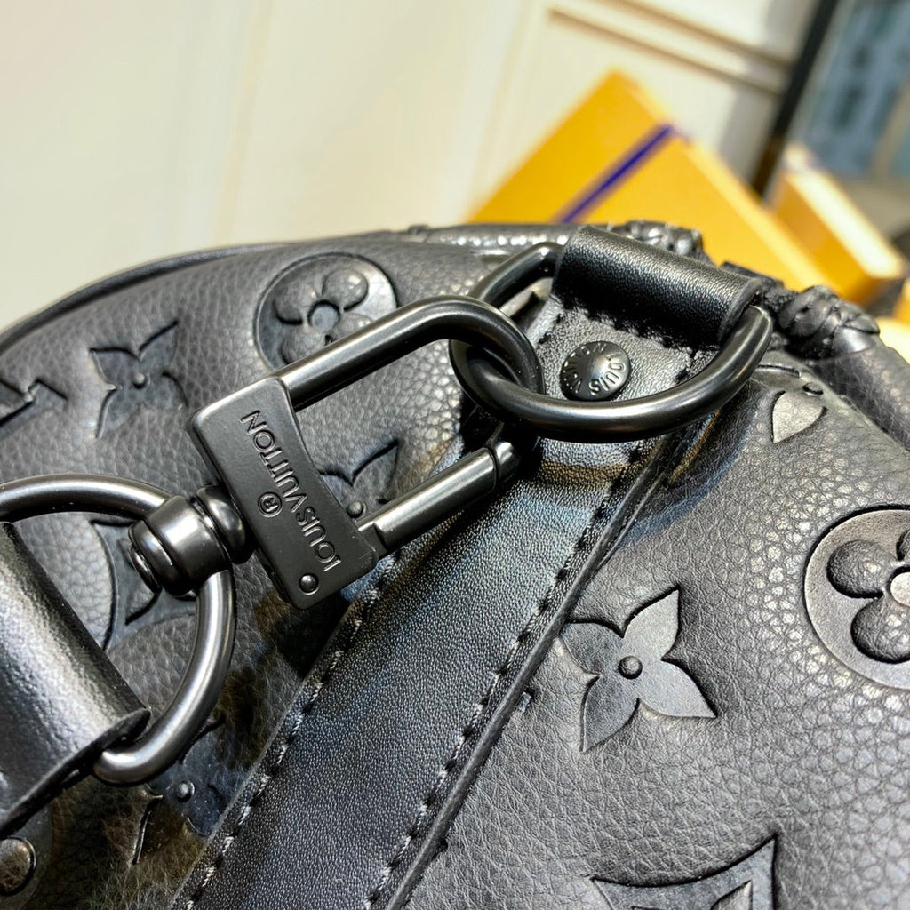 LV M59025 Louis Vuitton Keepall Bandouliere 50 Travel Bag Black