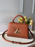 LV M59091 Louis Vuitton Twist One Handle BB High End Leathers Brown
