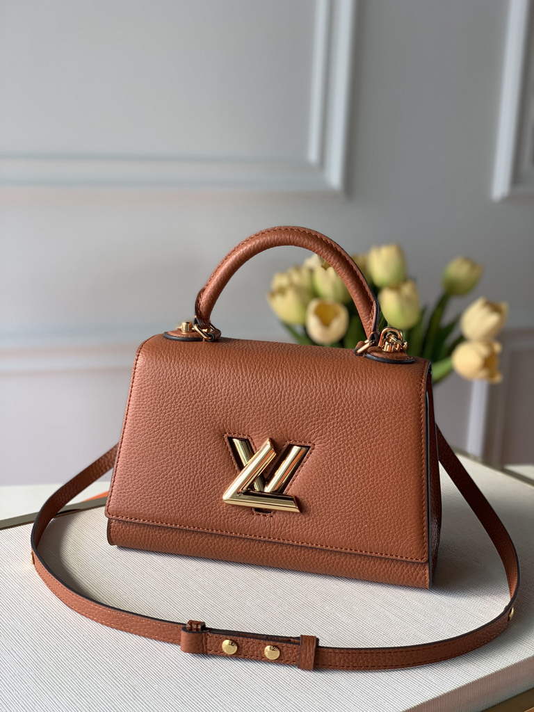 LV M59091 Louis Vuitton Twist One Handle BB High End Leathers Brown
