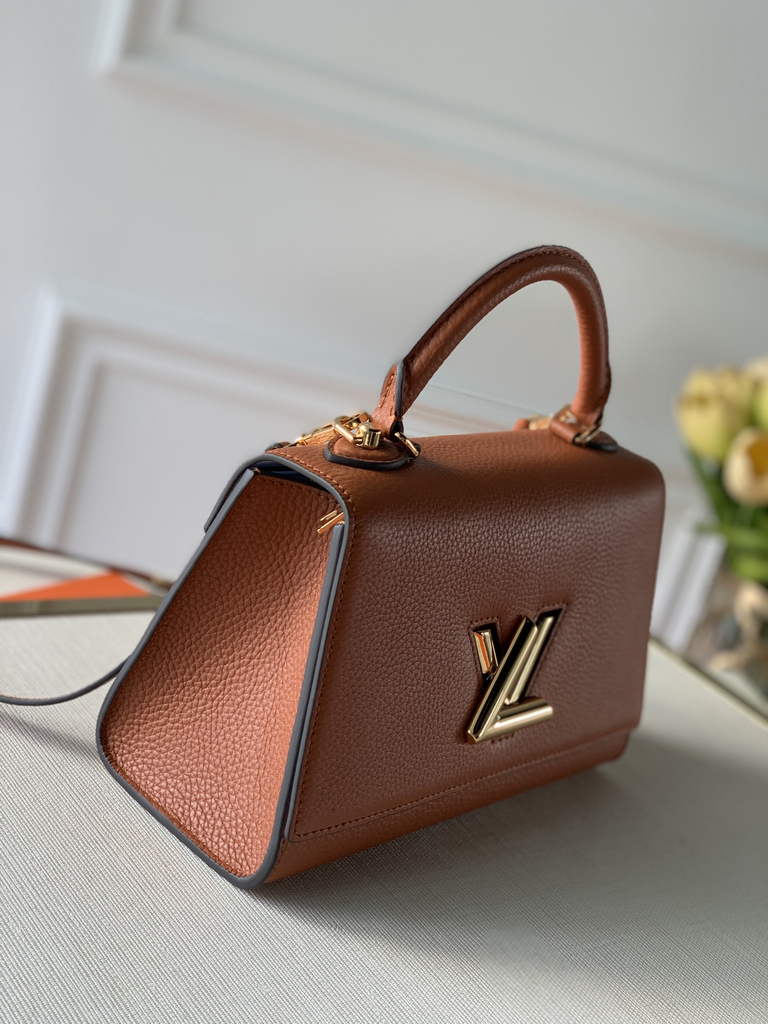 LV M59091 Louis Vuitton Twist One Handle BB High End Leathers Brown
