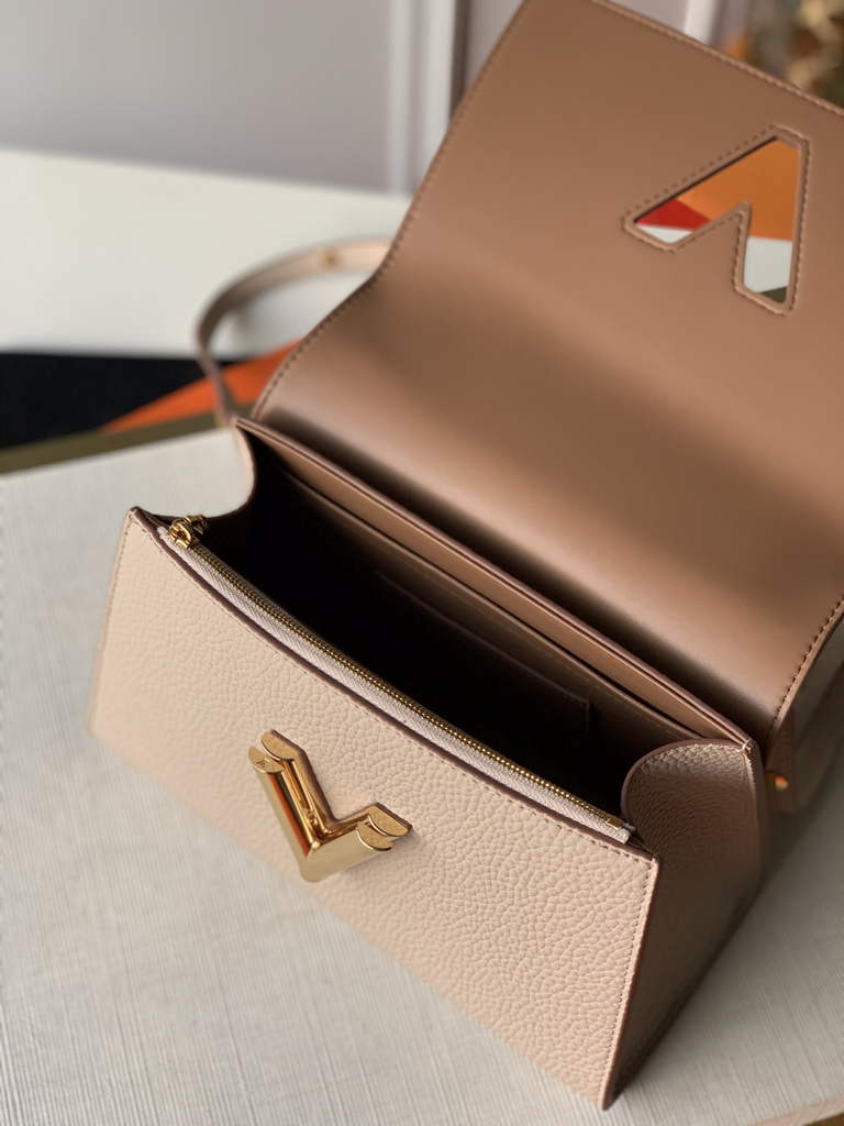 LV M59090 Louis Vuitton Twist One Handle BB High End Leathers Beige