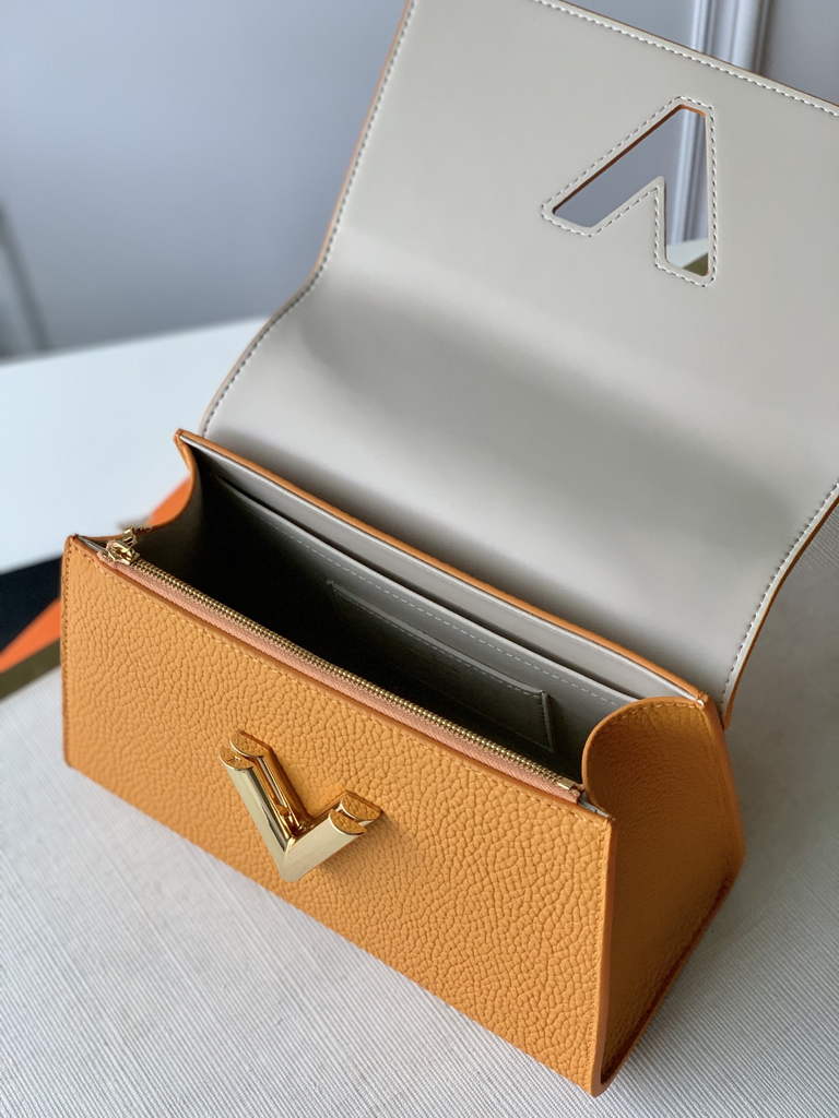 LV M59091 Louis Vuitton Twist One Handle BB High End Leathers Yellow