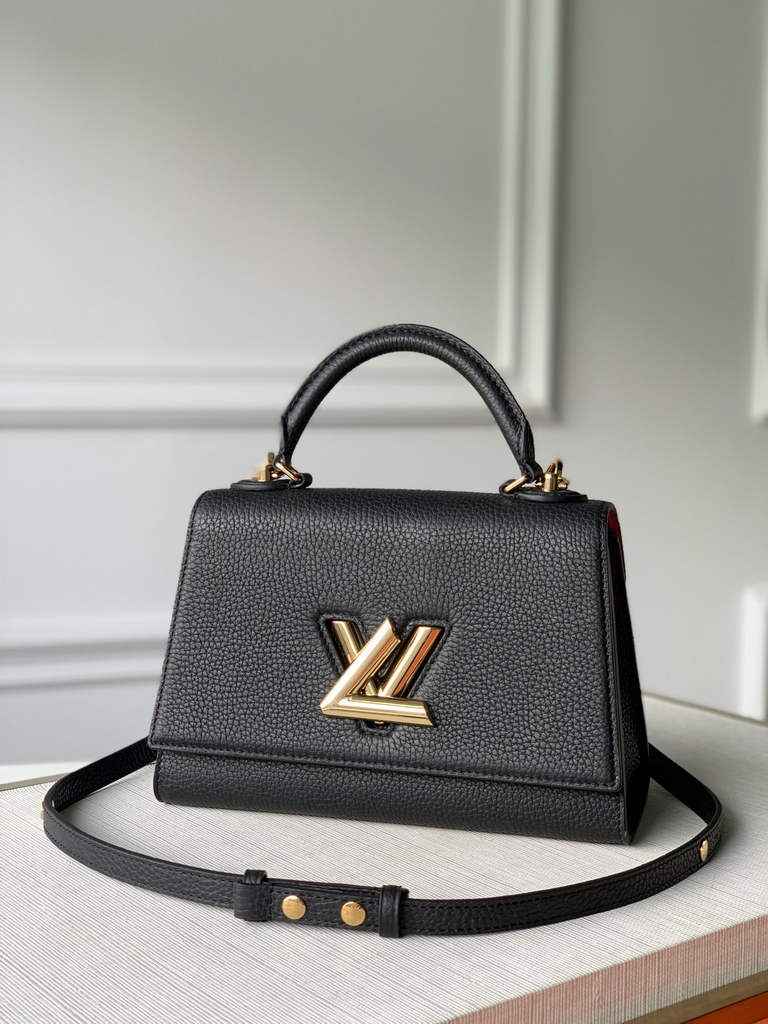 LV M59091 Louis Vuitton Twist One Handle BB High End Leathers Black