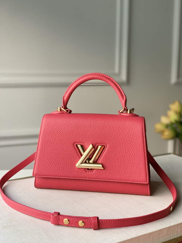 LV M59091 Louis Vuitton Twist One Handle BB High End Leathers Plum