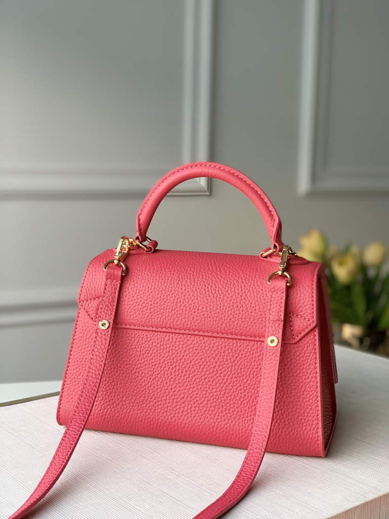 LV M59091 Louis Vuitton Twist One Handle BB High End Leathers Plum