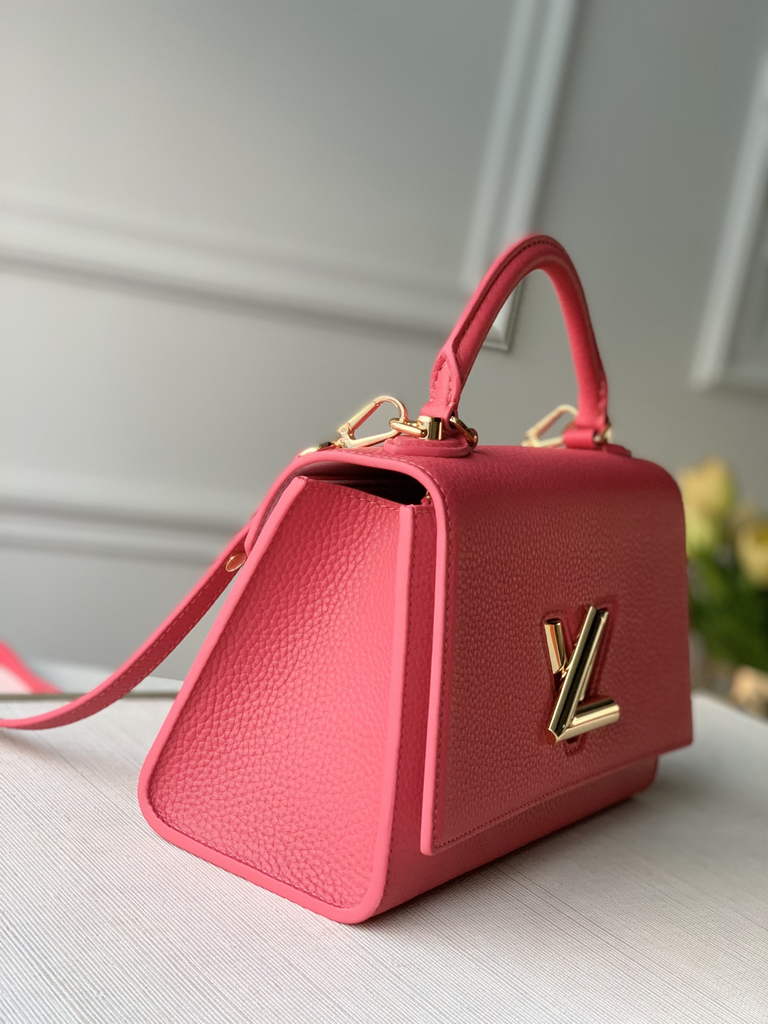 LV M59091 Louis Vuitton Twist One Handle BB High End Leathers Plum