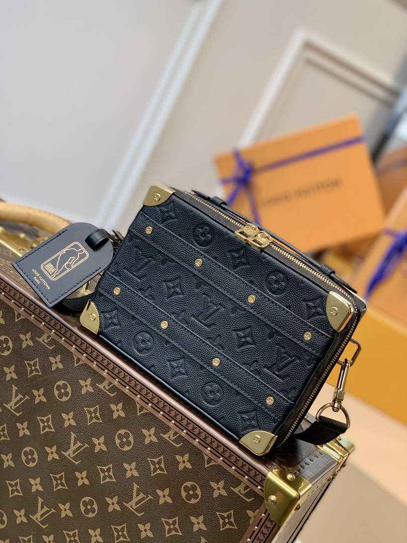LV M59163 Louis Vuitton Handle Soft Trunk Men Bags Black