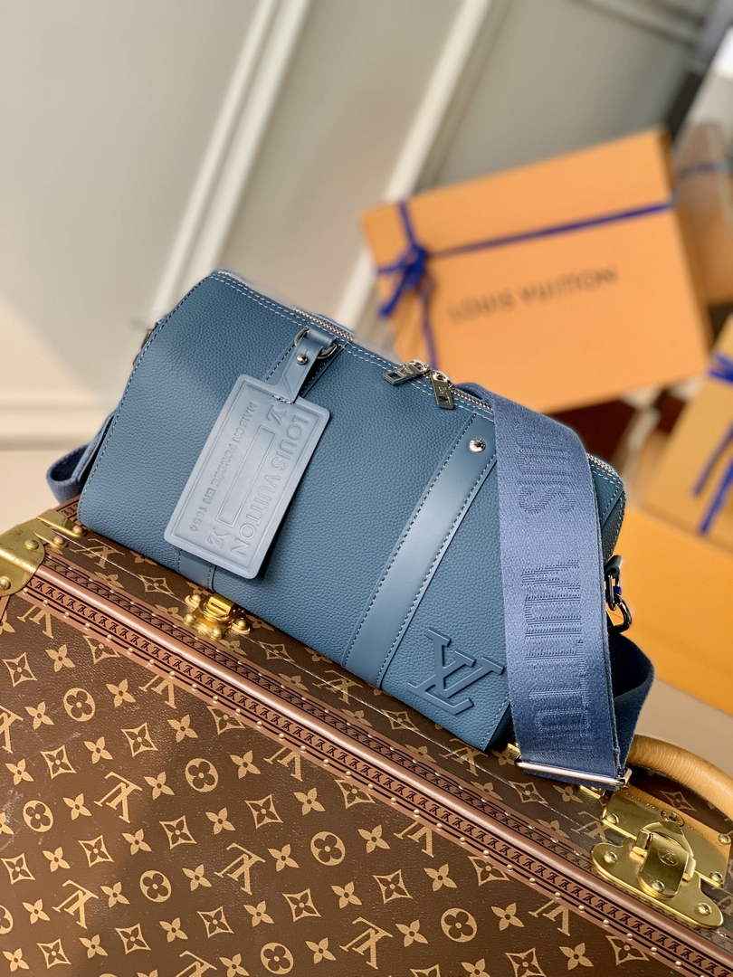 LV M59328 Louis Vuitton City Keepall Travel Men Bag Blue Aerogram