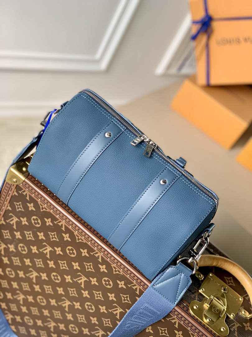 LV M59328 Louis Vuitton City Keepall Travel Men Bag Blue Aerogram