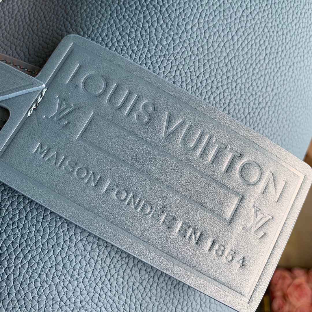LV M59328 Louis Vuitton City Keepall Travel Men Bag Blue Aerogram