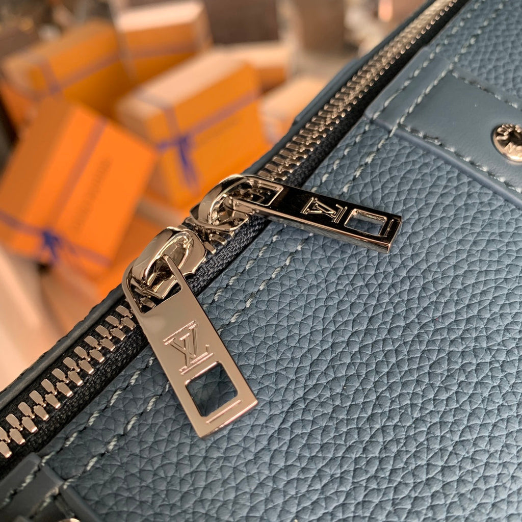 LV M59328 Louis Vuitton City Keepall Travel Men Bag Blue Aerogram