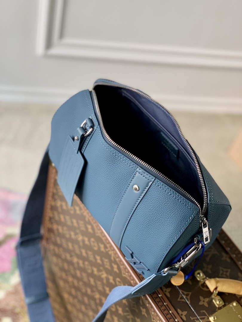 LV M59328 Louis Vuitton City Keepall Travel Men Bag Blue Aerogram