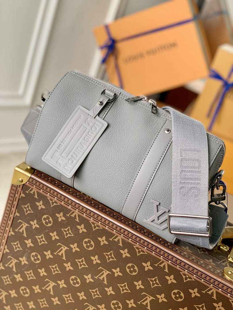 LV M59328 Louis Vuitton City Keepall Travel Men Bag Gray Aerogram