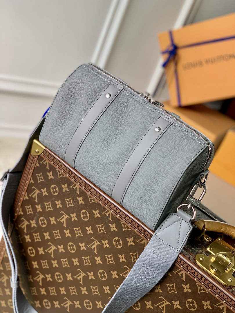 LV M59328 Louis Vuitton City Keepall Travel Men Bag Gray Aerogram