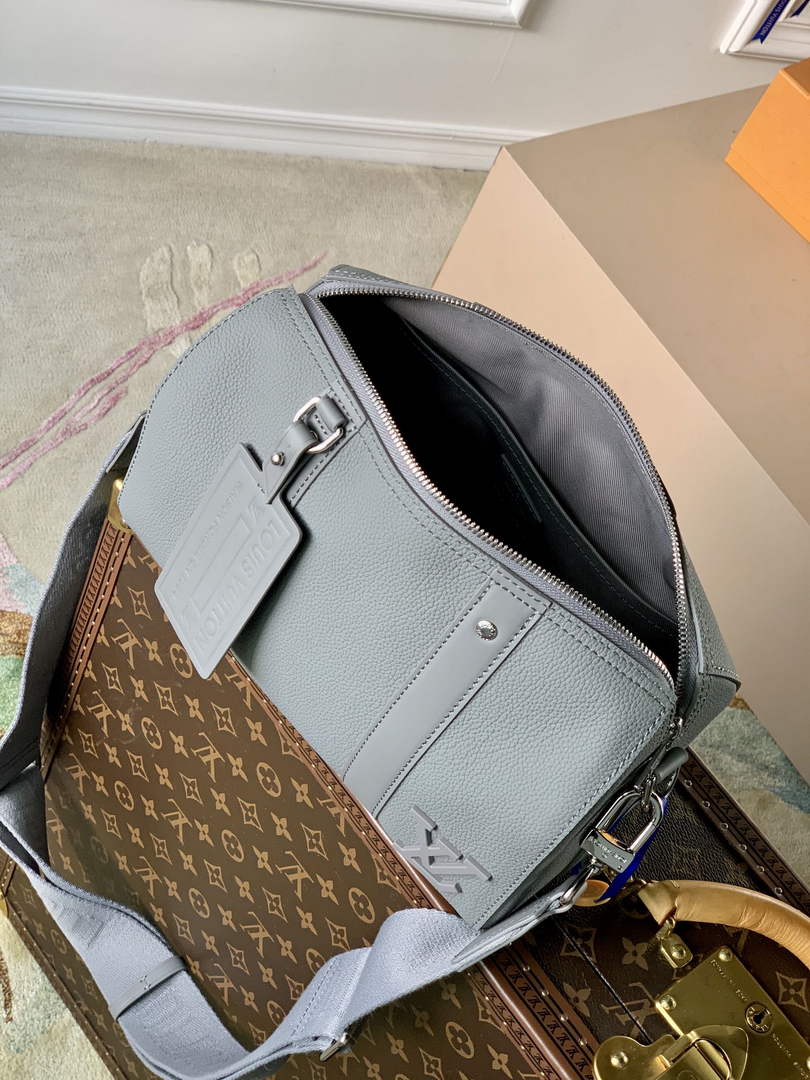 LV M59328 Louis Vuitton City Keepall Travel Men Bag Gray Aerogram