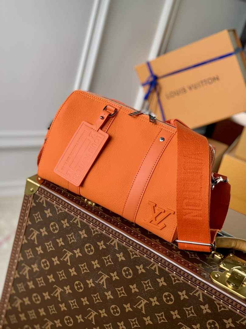LV M59328 Louis Vuitton City Keepall Travel Men Bag Orange Aerogram