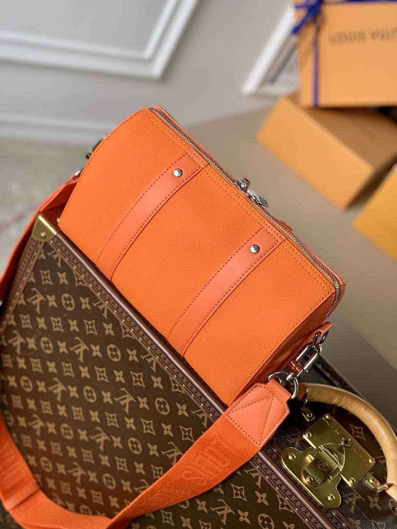 LV M59328 Louis Vuitton City Keepall Travel Men Bag Orange Aerogram
