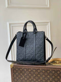 LV M59960 Louis Vuitton Sac Plat Cross Bag Black Taurillon Leather