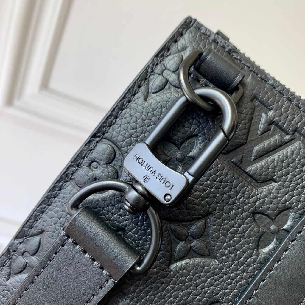 LV M59960 Louis Vuitton Sac Plat Cross Bag Black Taurillon Leather - Default Title - View 9