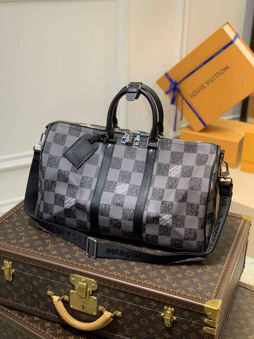 LV N80404 Louis Vuitton Keepall Bandouliere 45 Travel Bag Black